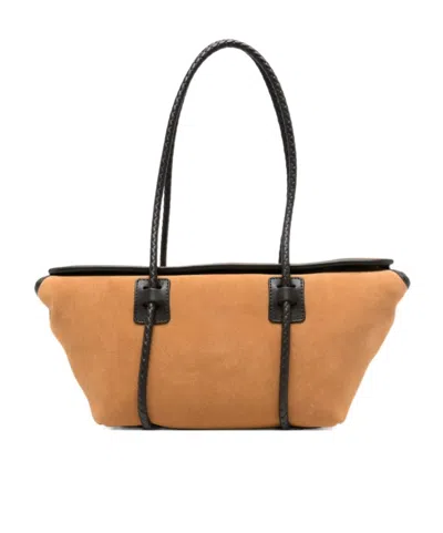 Hereu Double Handle Shoulder Bag In Brown
