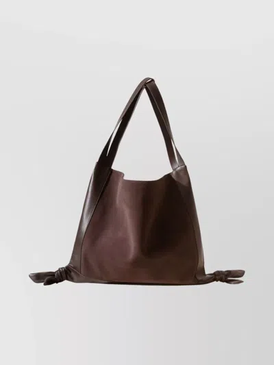 HEREU DUAL HANDLE OPEN TOP SHOULDER BAG WITH KNOTS
