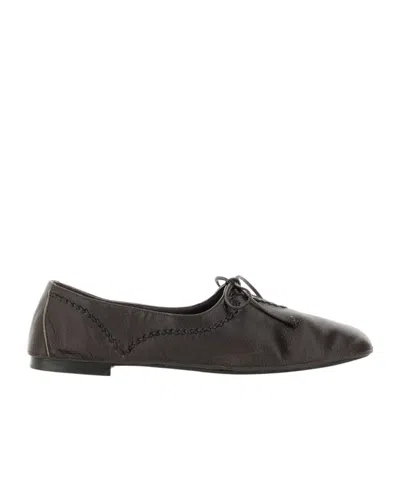 Hereu Elegant Lace-up Flat Shoes In Blue