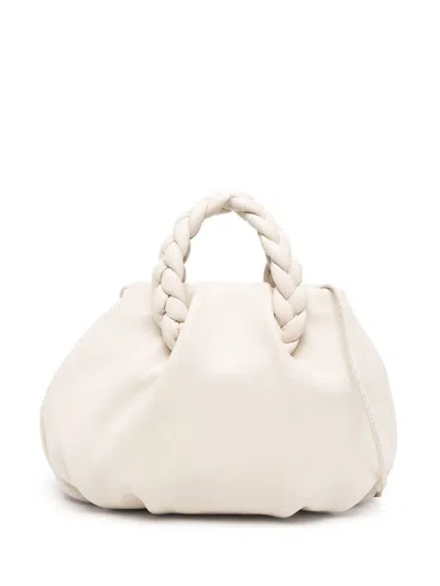 Hereu Bombon Plaited-handle Leather Handbag In White