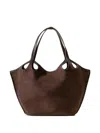 Hereu Escala Suede Leather Tote Bag In Brown