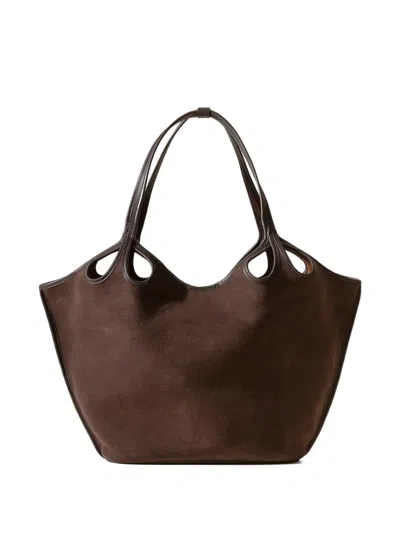Hereu Escala Suede Shoulder Bag In Brown