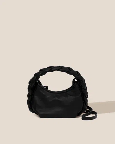 Hereu Espiga Mini Plaited-handle Leather Handbag In Black