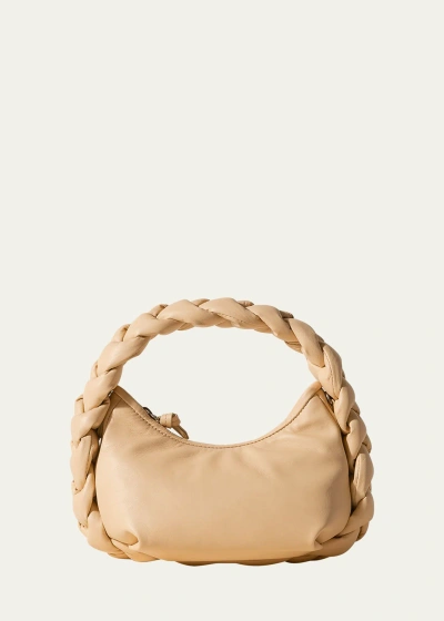 Hereu Espiga Mini Braided Leather Top-handle Bag In Oat