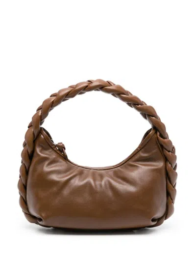 Hereu Espiga Shiny Leather Shoulder Bag In Brown