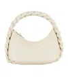 Hereu Espiga Braided Large Leather Shoulder Bag In White