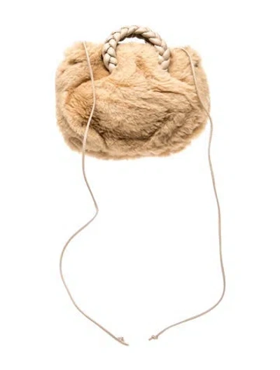 Pre-owned Hereu Faux Fur Shoulder Bag In Neutral