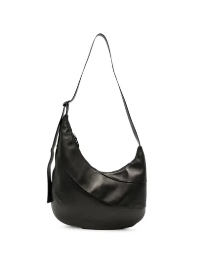 Hereu Fiblo Leather Shoulder Bag In Black