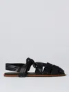 Hereu Bena Woven Bow Flat Sandals In Black