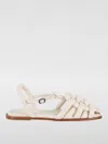 Hereu Square Toe Padded Fisherman Sandal In Ivory