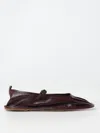 Hereu Puntera Leather Flat Ballerina Shoes In Braun