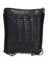 Hereu Flat Square Woven Crossbody Bag In Dark Navy