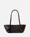 Hereu Textured Shoulder Bag Knotted Handles In Brown