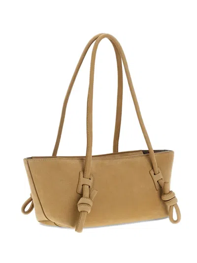 Hereu Shoulder Bag Rectangular Shape Knotted Handles Straps In Nude