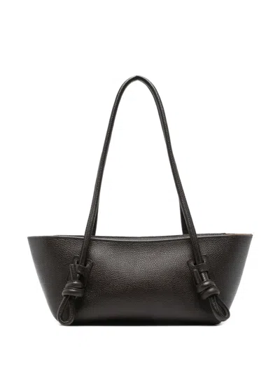 Hereu Fleca Knotted Leather Shoulder Bag In Brown