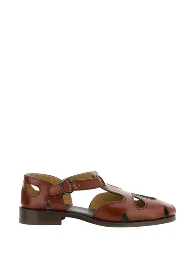 Hereu Floreta Slim Cut-out Buckle Sandals In Brown
