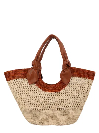 Hereu Fonol Woven Raffia Tote Bag In Beige