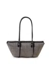 Hereu Forna Striped Raffia Tote In Navy/silver