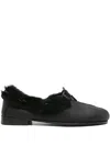 Hereu Fur-trimmed Leather Loafers In Black