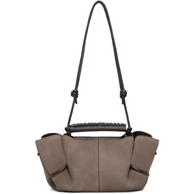 Hereu Gray Arta Mini Suede Bag In Ash Grey