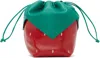 Hereu Green & Red Duxia Pouch In Red