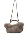Hereu Braided Handle Shoulder Bag With Adjustable Strap In Gray