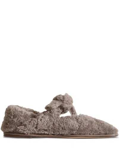 Hereu Grey Knot Ballet Flats In Gray
