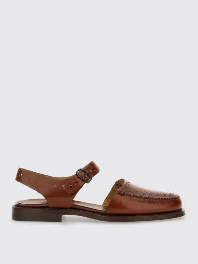 HEREU FLAT SANDALS HEREU WOMAN COLOR BROWN,H03184032