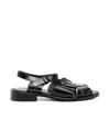 Hereu Ancora Cut-out Leather Sandals In Black