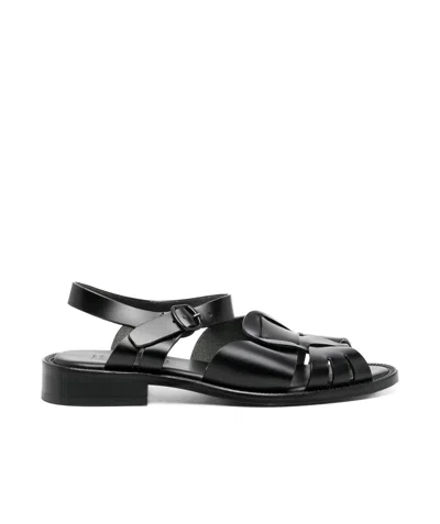 Hereu Ancora Cut-out Leather Sandals In Black