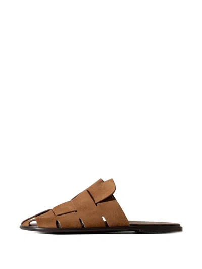 Hereu 인터우븐 스웨이드 뮬 In Brown