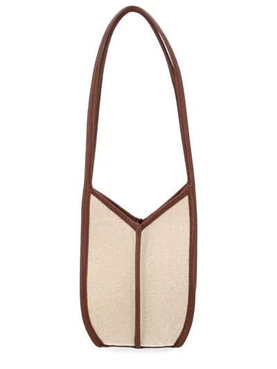 Hereu Ivory Cotton Leather Bag In Neutral