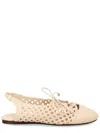 Hereu Ivory Leather Flats In Multi