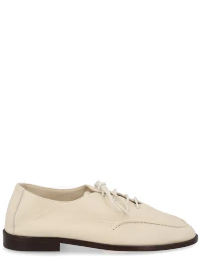 Hereu Ivory Leather Lace-ups In Neutral