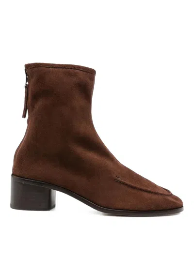 Hereu Juliol Boot Calf Suede Heeled In Brown