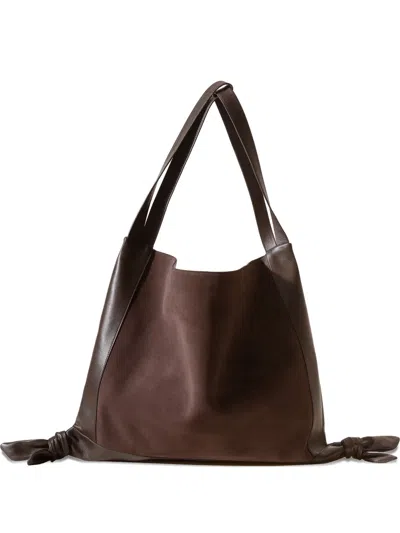 Hereu Knotted-detail Leather Shoulder Bag In Brown