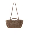 Hereu Textured Shoulder Bag Knotted Strap In Brown