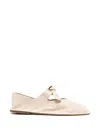 Hereu Neutrals Llasada Pointed Knotted Strap Flats In Neutral