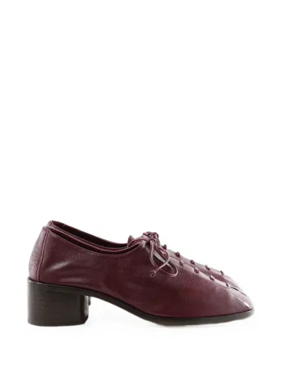 Hereu Lace-up Block-heel Pumps In Brown