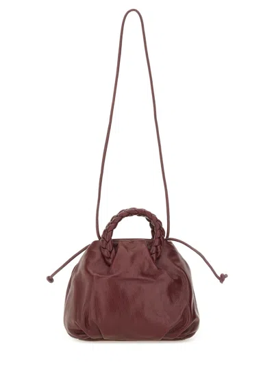 Hereu Lambskin Shoulder Bag In Burgundy