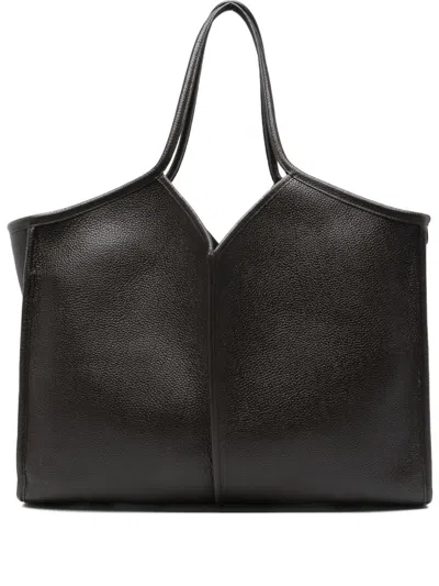 Hereu Large Leather Tote Bag In Brown