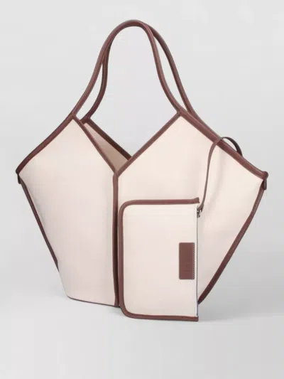 Hereu Large Tote Bag Contrast Trim Dual Handles