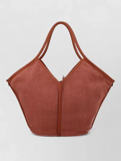 Hereu Recycled Linen Shoulder Bag In Brown
