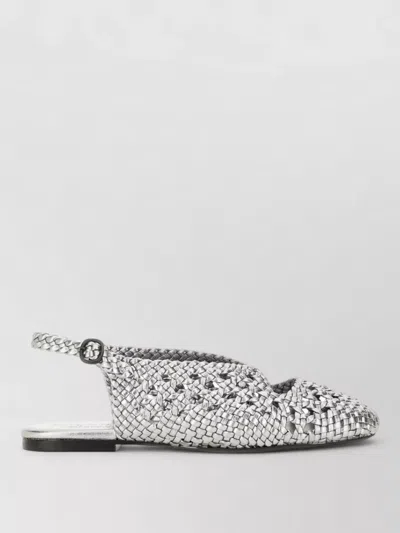 Hereu Leather Ballerina Flats In Gold