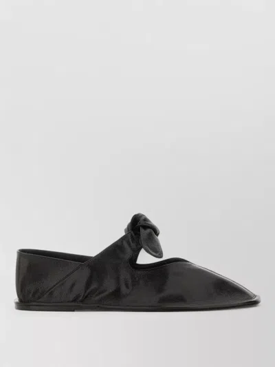 Hereu Leather Ballerina Shoes In Black