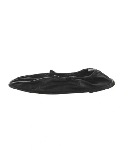 Pre-owned Hereu Leather Ballet Flats In Black
