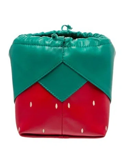 Pre-owned Hereu Leather Bucket Bag In Red