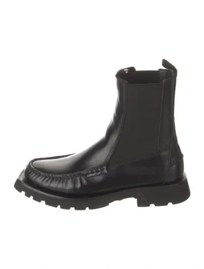 Pre-owned Hereu Leather Chelsea Boots In Black