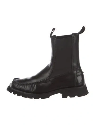 Pre-owned Hereu Leather Chelsea Boots In Black