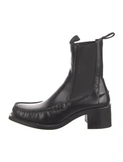 Pre-owned Hereu Leather Chelsea Boots In Black